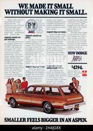 24. Juli 1978 Ausgabe von 'People' Magazine Advertising, USA Stockfoto