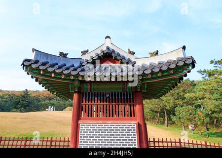 Welterbe Joseon Royal Tombs.Gimpo Jangneung. National ausgewiesene Kulturgüter. Weltkulturerbe UNESCO-Weltkulturerbe. Stockfoto