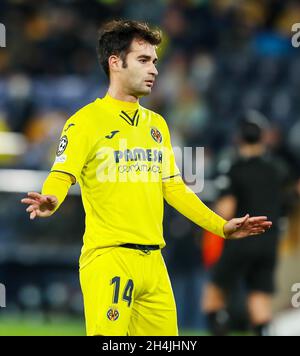 Castellon, Spanien. November 2021. Manu Trigueros von Villarreal während der UEFA Champions League, Gruppe-F-Fußballspiel zwischen Villarreal CF und BSC Young Boys am 2. November 2021 im Ceramica-Stadion in Castellon, Spanien - Foto: Ivan Terron/DPPI/LiveMedia Kredit: Unabhängige Fotoagentur/Alamy Live News Stockfoto