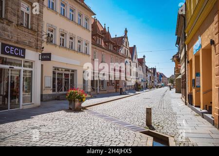 FORCHHEIM, DEUTSCHLAND - CA. AUGUST 2021: Das Stadtbild von Forchheim, Bayern, Deutschland Stockfoto