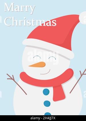 Grußkarte mit niedlichem Schneemann Stock Vektor