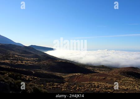 Mar de nubes desde el Teide Stockfoto
