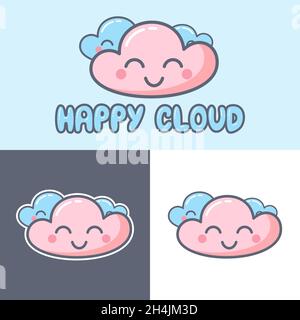 HAPPY CLOUD-LOGO, SYMBOL, AUFKLEBER Stock Vektor