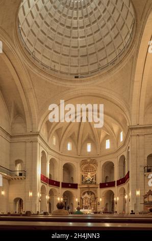 Innenraum des Santa Iglesia Concatedral de San Nicolás de Bari in der Stadt Alicante, Alacant, Spanien, Europa Stockfoto