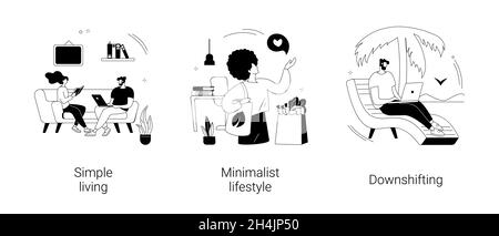 Mindful Lifestyle abstrakte Konzept Vektor Illustrationen. Stock Vektor