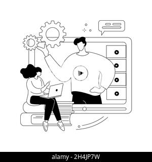 Anleitungsvideos abstrakte Konzept Vektor Illustration. Stock Vektor