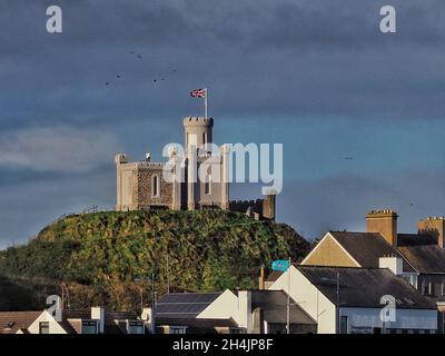 Motte und Bailey in Donaghadee, Nordirland, Großbritannien Stockfoto