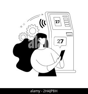 Electronic Queuing System abstrakte Konzept Vektor-Illustration. Stock Vektor