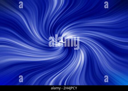 Abstrakte blaue Illustration. Interessanter, wirbelnder, abstrakter Hintergrund oder Textur mit Schattierungen, die nach außen fließen. Modernes Blatt Mit Fraktalmuster Stockfoto