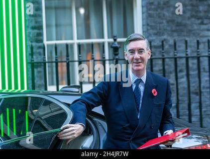 London, Großbritannien. November 2021. Minister in Downing Street, Jacob Rees-Mogg, Leiter des Unterhauses Kredit: Ian Davidson/Alamy Live News Stockfoto