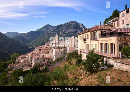 Frankreich, Alpes Maritimes, Sainte Agnes, das höchste Küstendorf in Europa, bezeichnete die schönsten Dörfer Frankreichs Stockfoto