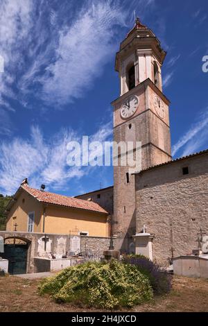 Frankreich, Alpes Maritimes, Luceram, Sainte Marguerite Kirche Stockfoto