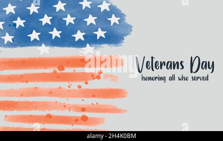 Veterans Day Feier Abbildung. HD Hintergrund Banner. Denken Sie daran und Ehre. Stock Vektor
