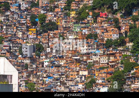 Shantytown rocinha in Rio de Janeiro. Stockfoto