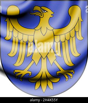 Wappen der woiwodschaft Schlesien, Polen. 3D-Illustration. Stockfoto