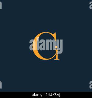 Professionelles, innovatives CI-Initiallogo und CI-Logo. Buchstabe CI Minimal Elegantes Monogramm. Premium Business Artistic Alphabet Symbol und Zeichen Stock Vektor