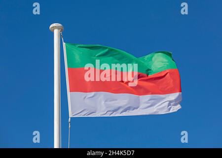 Flagge von Helgoland, Insel Helgoland, Schleswig-Holstein, Deutschland Stockfoto