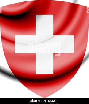 Schweizer Wappen. 3D-Illustration. Stockfoto