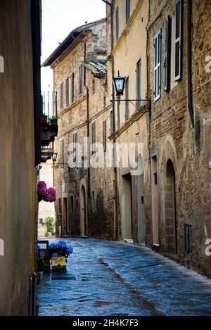 Pienza italienische Bergstadt in der Toskana. Stockfoto