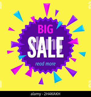 Vorlage für große Werbebanner. Modernes, farbenfrohes geometrisches Design. Sonderangebot. Vektorgrafik. Stock Vektor