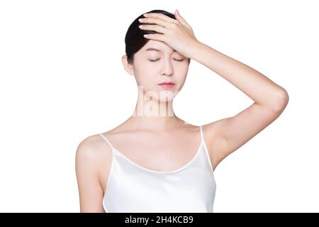Glückliche und schöne junge Frau Stockfoto