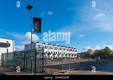 Port Loop neues städtisches Wohnbaugebiet neben dem Birmingham Canal Old Line in Ladywood, Birmingham, Großbritannien, in der Nähe des Stadtzentrums von Birmingham Stockfoto