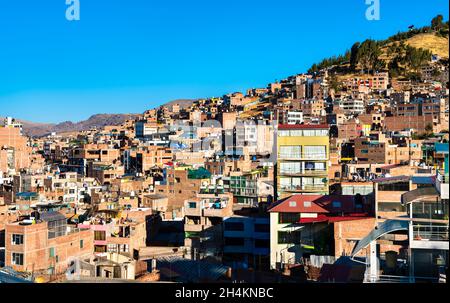 Typische Häuser in Puno, Peru Stockfoto