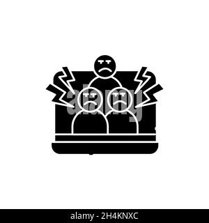 Cybermobbing Farbliniensymbol. Piktogramm für Webseite, mobile App, Promo. UI UX GUI Design Element. Bearbeitbare Kontur. Stock Vektor