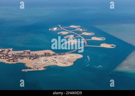 Luftaufnahme der Isola Dana in Doha, Katar Stockfoto