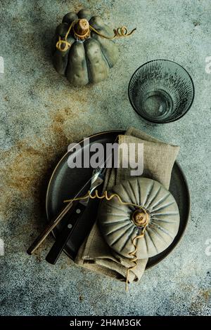 Festlicher Rahmen für die Thanksgiving-Feier im M onochrome-Stil Stockfoto