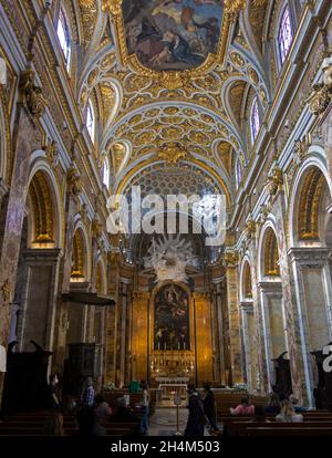 Kirche San Luigi dei Francesi Innenraum in Rom, 2021 Stockfoto