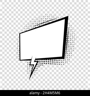 Sprechblase mit Halbtonschatten im Comic-Stil. Dialogbox. Vektor-Vorlage für Social Media, Verkauf Banner. Stock Vektor