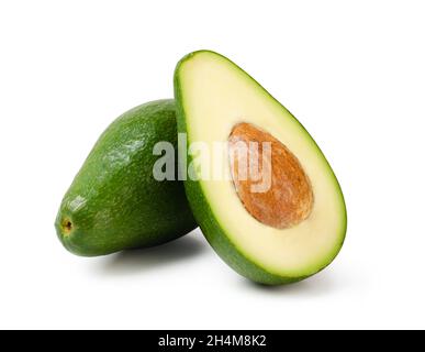 Avocado, isoliert auf weißem Hintergrund Stockfoto