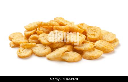 Heap knusprigen Weizen würzige Sticks Croutons isoliert auf weißem Hintergrund. Fastfood-Vorlage für Menü, Werbung, Abdeckung. Stockfoto