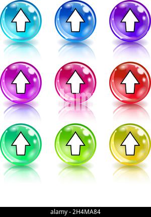 Satz von bunten Symbolen mit Pfeilen auf weißem Hintergrund, Vektor eps10-Abbildung Stock Vektor