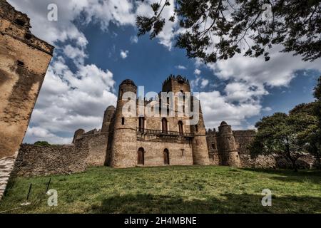Schlösser in Gondar, Ahmara, Äthiopien Stockfoto