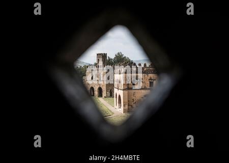 Schlösser in Gondar, Ahmara, Äthiopien Stockfoto