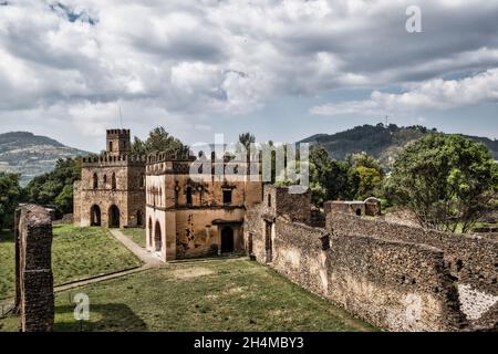 Schlösser in Gondar, Ahmara, Äthiopien Stockfoto