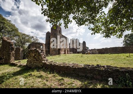 Schlösser in Gondar, Ahmara, Äthiopien Stockfoto