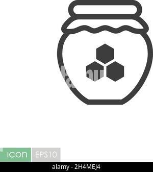Glas mit Honigsymbol. Tierschild am Bauernhof. Graph Symbol für Ihre Website-Design, Logo, App, UI. Vektorgrafik Stock Vektor