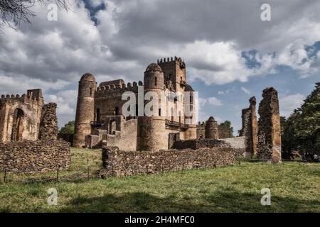 Schlösser in Gondar, Ahmara, Äthiopien Stockfoto