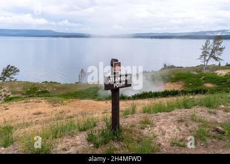 Steamboat Point im Yellowstone National Park, am Yellowstone Lake Stockfoto