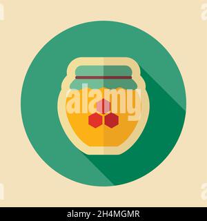 Glas mit Honigsymbol. Tierschild am Bauernhof. Graph Symbol für Ihre Website-Design, Logo, App, UI. Vektorgrafik Stock Vektor