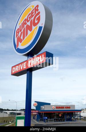 Burger King Restaurant am Apollo Drive, Rosedale, Auckland, Neuseeland am Samstag, 5. Mai 2007 Stockfoto