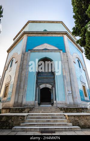 Das Grüne Grab (türkisch: Yeşil Türbe), ein Mausoleum des fünften osmanischen Sultans, Mehmed I., in Bursa, Türkei. Stockfoto