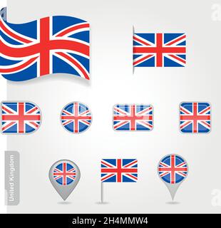 Flagge des Vereinigten Königreichs EPS 10 Stock Vektor