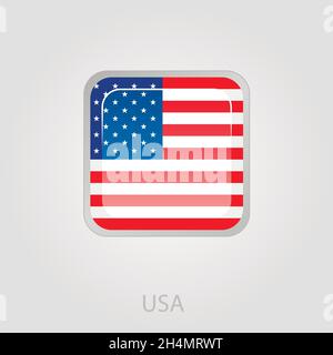 Die Flag-Taste der Vereinigten Staaten von Amerika eps 10 Stock Vektor