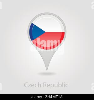Tschechische Republik Flagge Pin Karte Symbol, isolierte Vektor-Illustration eps 10 Stock Vektor