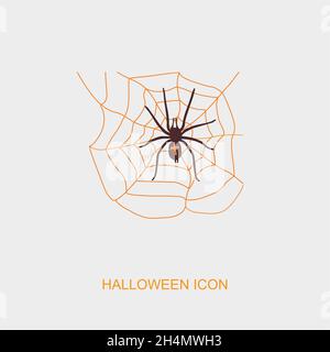 Spinnennetz und Spinne halloween-Symbol, Vektor-Illustration eps 10 Stock Vektor