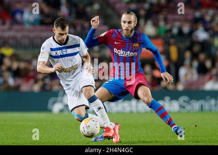 Luis Rioja von Deportivo Alaves während des Liga-Spiels zwischen dem FC Barcelona und Deportivo Alaves im Camp Nou in Barcelona, Spanien. Stockfoto